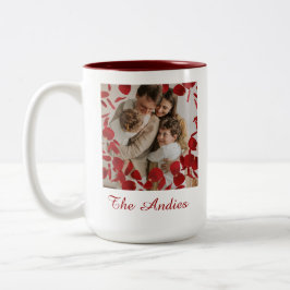 Café Em Dois Tons Caneca de Foto Unida pelo Nome da Família