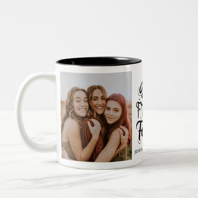 Café Em Dois Tons Caneca de Fotos Amigos Queridos (Esquerda)