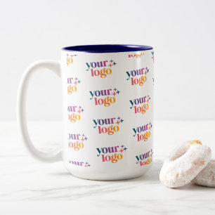 Café Em Dois Tons Caneca de Funcionário com Padrão de Logotipo Perso