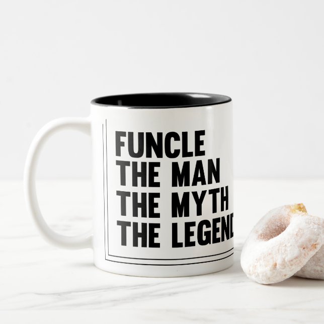 Café Em Dois Tons Caneca de Funcle da tipografia - homem o mito a (Com Donut)