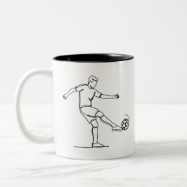 Café Em Dois Tons Caneca de Futebol Linha Artística de Jogador de Fu