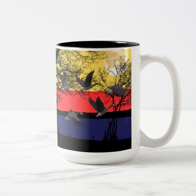 Café Em Dois Tons Caneca de Gansos Noturnos (Direita)