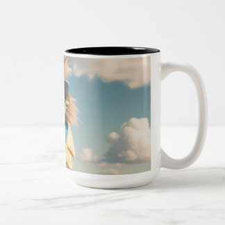 Café Em Dois Tons Caneca de gato animal