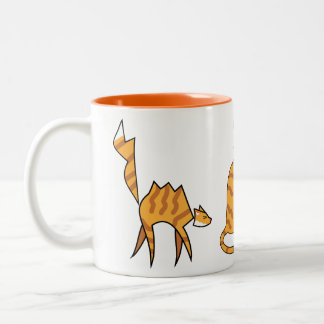 Café Em Dois Tons Caneca de Gato Laranja