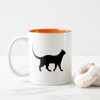 Café Em Dois Tons Caneca de Gato Preta