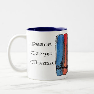 Café Em Dois Tons Caneca de Ghana do corpo de paz
