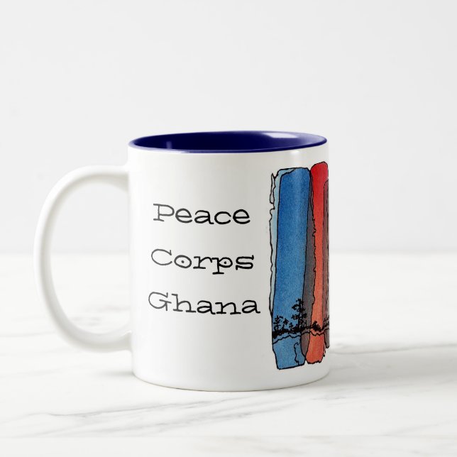 Café Em Dois Tons Caneca de Ghana do corpo de paz (Esquerda)