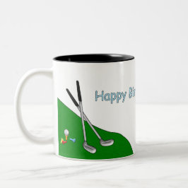 Café Em Dois Tons Caneca de Golfe e Boliche de Aniversário