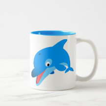 Caneca de Golfinho de Desenho Animado Saltitante F