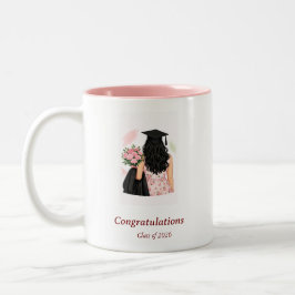 Café Em Dois Tons Caneca de Graduação Floral da Turma de 2026 – Pres