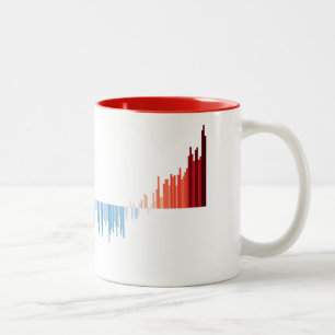 Café Em Dois Tons Caneca de Gráfico de Barras de Faixas de Aquecimen