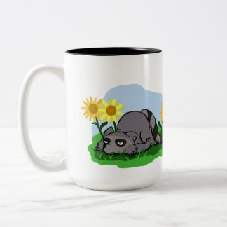 Café Em Dois Tons Caneca de Guaxinim Relaxado