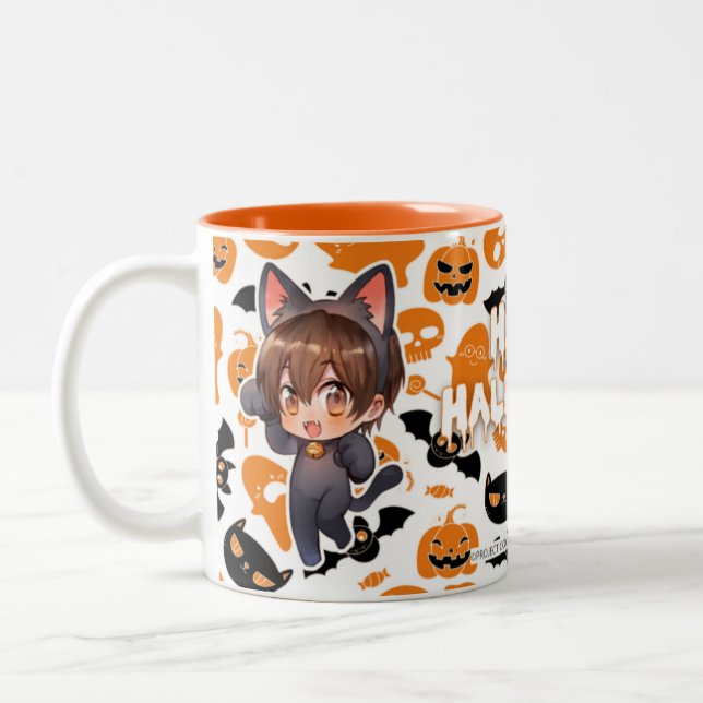 Café Em Dois Tons Caneca de Halloween (Esquerda)