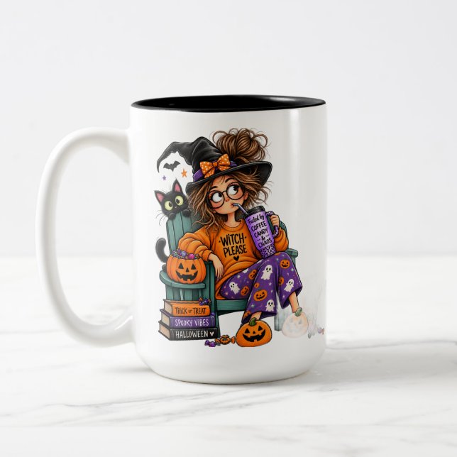 Café Em Dois Tons Caneca de Halloween (Esquerda)