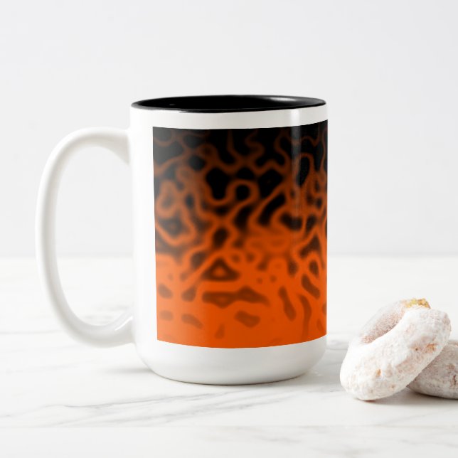Café Em Dois Tons Caneca de Halloween de Slime Gótico (Com Donut)