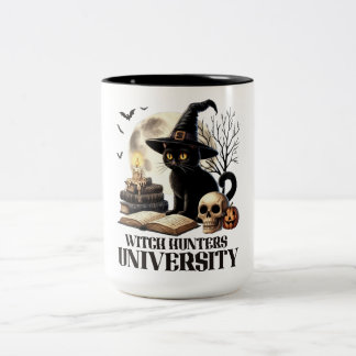 Café Em Dois Tons Caneca de Halloween Fofa com Gato Preto