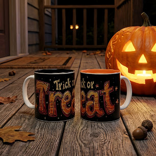 Café Em Dois Tons Caneca de Halloween 'Trick or Treat'