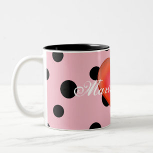 Café Em Dois Tons Caneca de HAMbyWG - de Personalizable - coração
