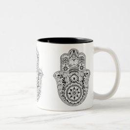 Café Em Dois Tons Caneca de Hamsa