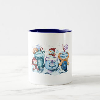Café Em Dois Tons Caneca de Homem de Neve