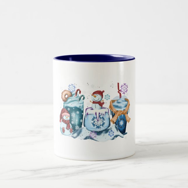 Café Em Dois Tons Caneca de Homem de Neve (Centro)