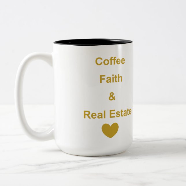 Café Em Dois Tons Caneca de Imóveis (Esquerda)