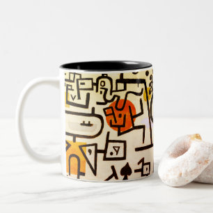 Café Em Dois Tons Caneca de impressão de abstrato