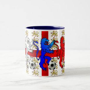 Café Em Dois Tons Caneca de Inglaterra de três fan de futebol dos