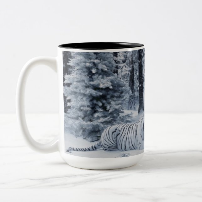 Café Em Dois Tons Caneca de Inverno do Tigre Branco – Presente de Fé (Esquerda)