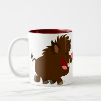 Caneca de irradiação do javali dos desenhos