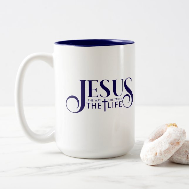 Café Em Dois Tons Caneca de Jesus (Com Donut)