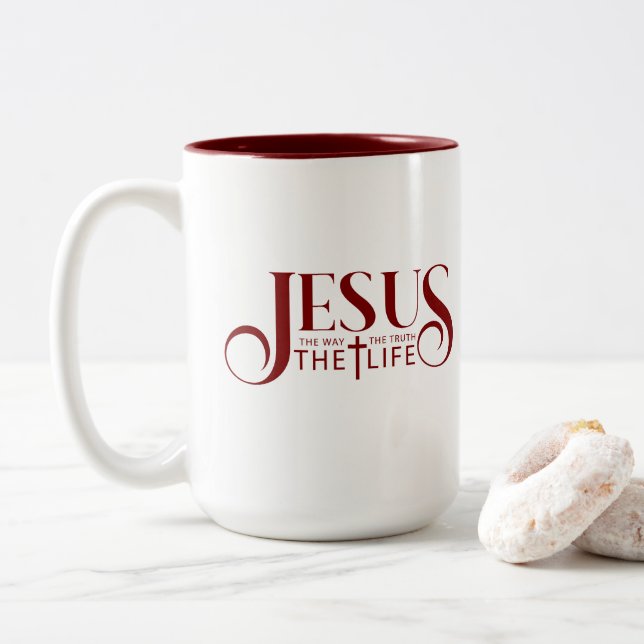 Café Em Dois Tons Caneca de Jesus (Com Donut)