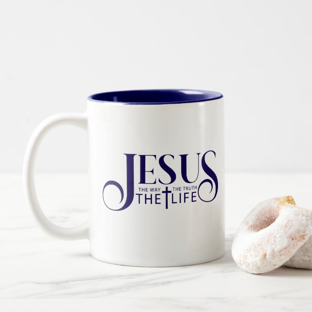 Café Em Dois Tons Caneca de Jesus (Com Donut)