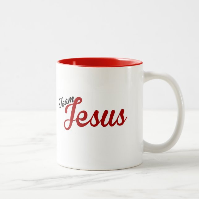 Café Em Dois Tons Caneca de Jesus da equipe (Direita)