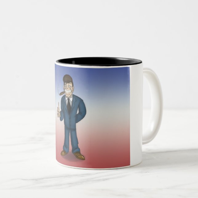 Café Em Dois Tons Caneca de JFK (Frente Esquerda)
