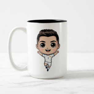 Café Em Dois Tons Caneca de Jogador de Futebol Chibi Fofo – Futebol