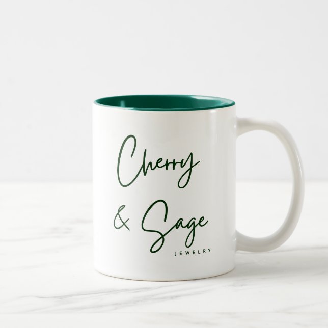 Café Em Dois Tons Caneca de Joias Cereja & Salva (Direita)
