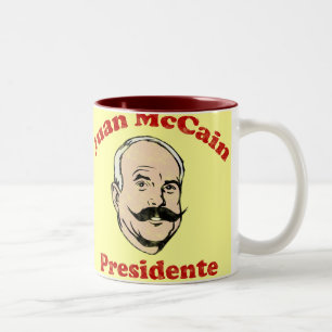 Café Em Dois Tons Caneca de Juan McCain Presidente