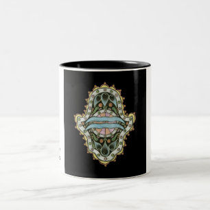Café Em Dois Tons Caneca de Khamsa do Aquário