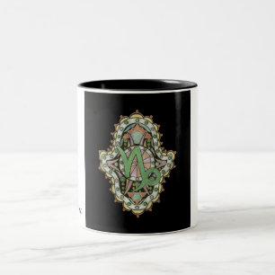 Café Em Dois Tons Caneca de Khamsa do Capricórnio
