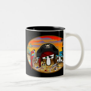 Café Em Dois Tons Caneca de Kilroy do pirata