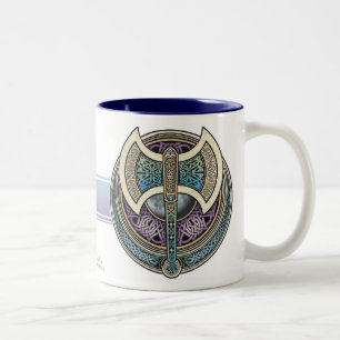 Café Em Dois Tons Caneca de Knotwork Labrys