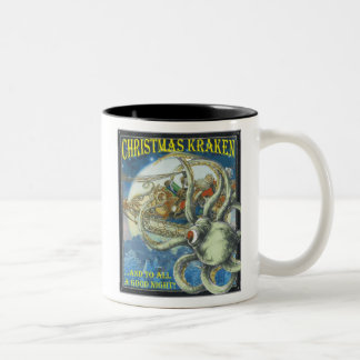 Café Em Dois Tons Caneca de Kraken do Natal