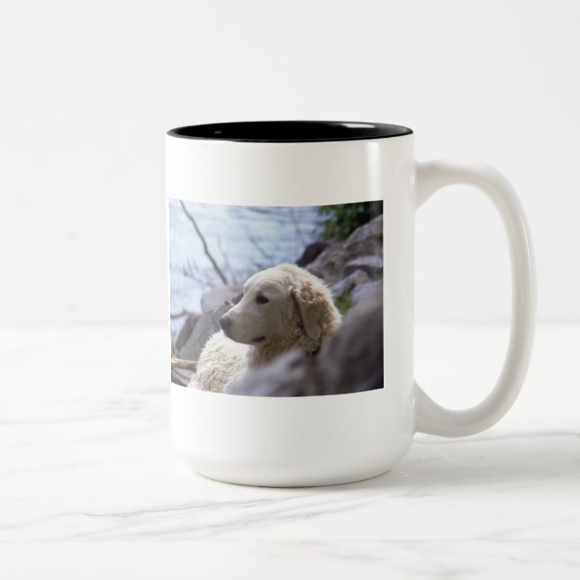 Café Em Dois Tons Caneca de "Kuvasz" (Direita)