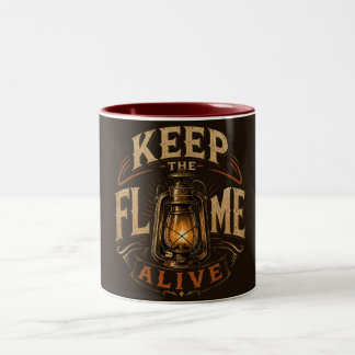 Café Em Dois Tons Caneca de Lanterna Vintage Manter a Chama Viva