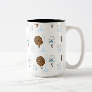 Café Em Dois Tons Caneca de Leite & Biscoitos