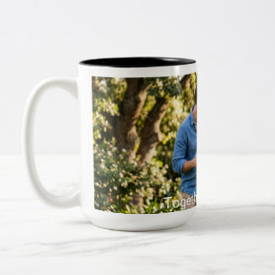 Café Em Dois Tons Caneca de Lembrança de Casamento com Nome de Foto