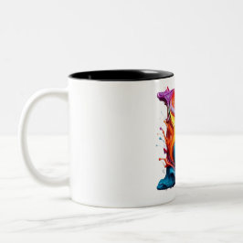 Café Em Dois Tons Caneca de Letra Líquida Colorida "E" – Tinta 3D Vi