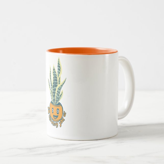 Café Em Dois Tons Caneca de limpeza do ar (Frente Esquerda)