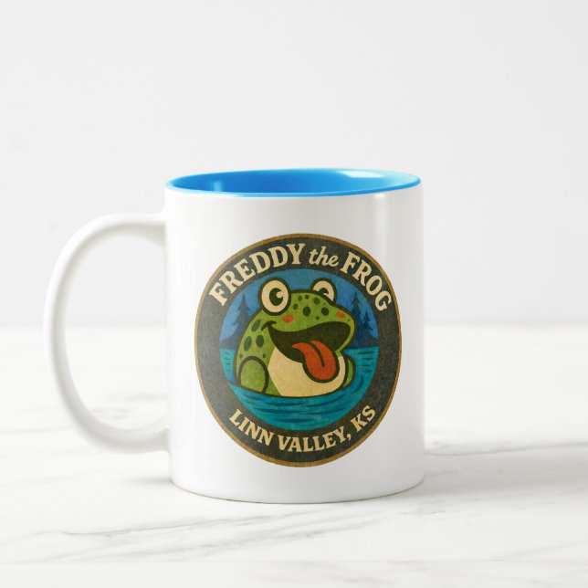 Café Em Dois Tons Caneca de Linn Valley, KS (Esquerda)